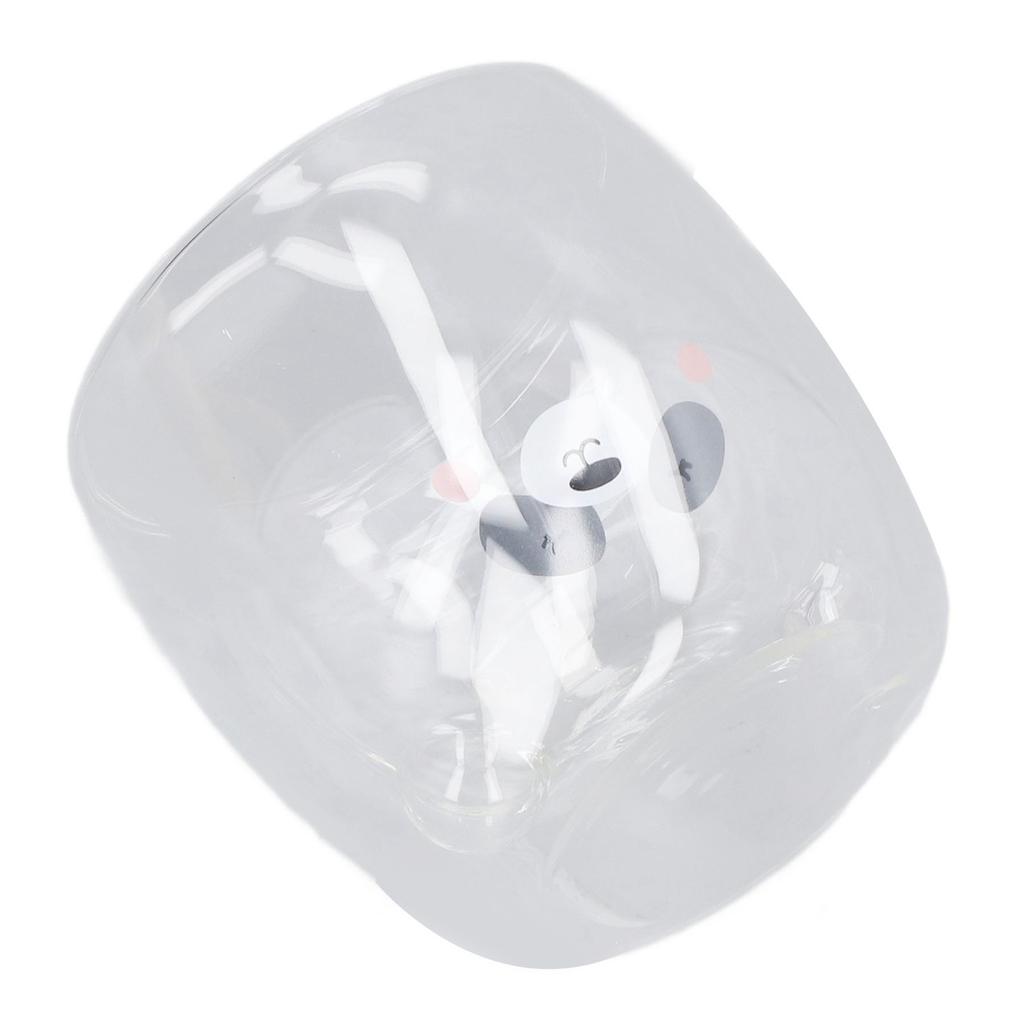 Cute Double Wall Glass Mug 250ML Heat Resistant Bear Appearance Coffee Glass Cup for Home Office Library Gifts Smile