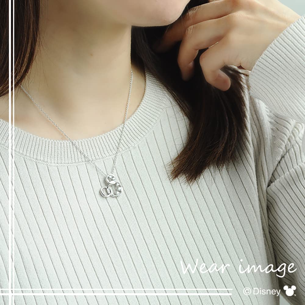 Disney Mickey Mouse Pendant Three Silver with Cubic Gift for Christmas Necklace, Circles, Zirconia, (VPCDS20098)