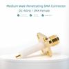 Copper Material SMA Female Connector Four-hole Flange Square Flange Panel Mount Connector Gold Plating Two-hole Flange
