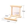 Bird Mirror Wooden Interactive Play Toy With Perch For Small Parrot Budgies Parakeet Cockatiel Conure Lovebird Cage Accessories