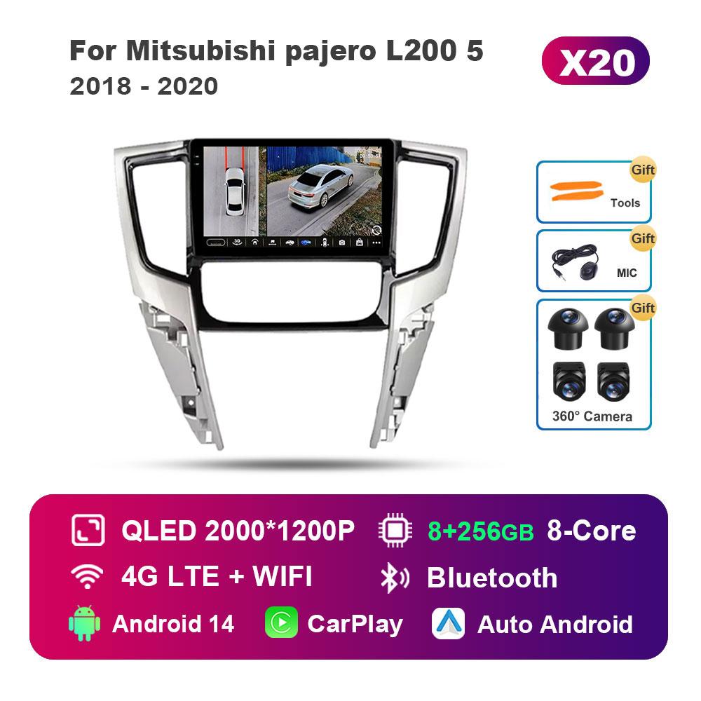 Touch Screen GPS Navigation for Mitsubishi Pajero L200 5 2018 - 2020 Android 14 Car Video Multimedia Player WiFi BT Auto Tools