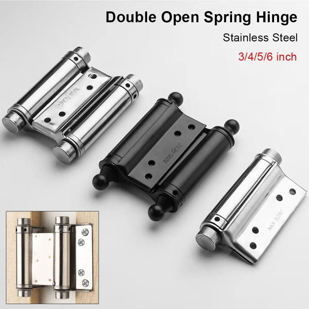 1Pcs Double Opening Door Hinge With Inner And Outer Free Spring Hinge Hardware Accessory