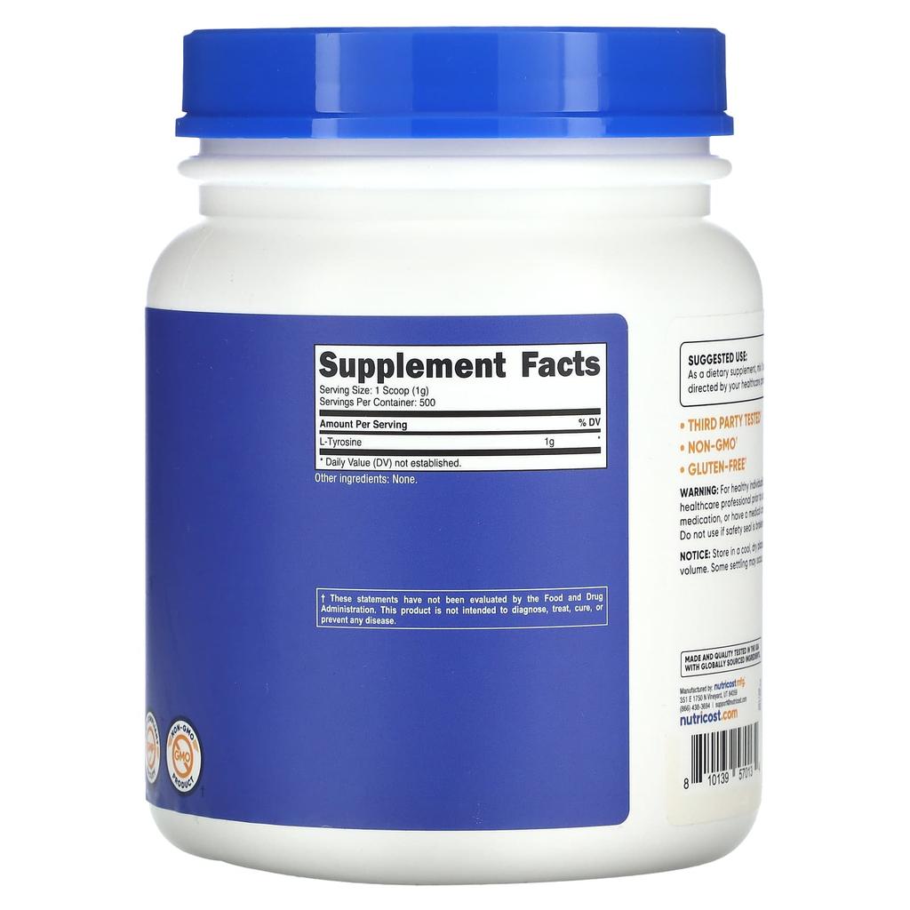 L-Tyrosine, Unflavored, 500G(17.9Oz)