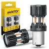 AUXITO S25 LED Turn Signal Pin Latest Model with Cooling S25 Single Set of Prevention Vehicle Inspection Compliant Bulbs, 180° Angle, Fan, Amber, 2,