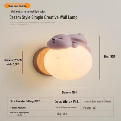 Moon Rabbit LED Wall Lamp for Kids