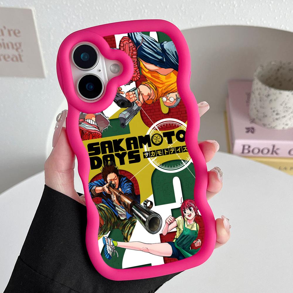 

Sakamoto Days Mobile Phone Case for iPhone 17 16 15 14 13 12 11 Air Pro Max Plus Wavy Edge TPU Colorful Cover Pretty Cellphones iPhone 16