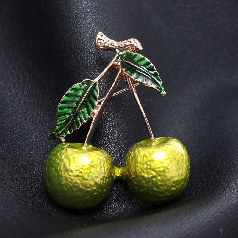Fashionable Cherry Brooch, Elegant and Sophisticated, Fruit Corsage, Versatile and Anti-glare Pin
