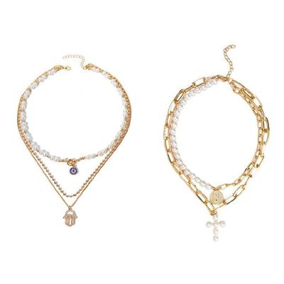 Fashionable Necklace Multiple Layer Necklace Elegant Party Necklace Alloy Texture Trendy Fashion Jewelry for Daily Party