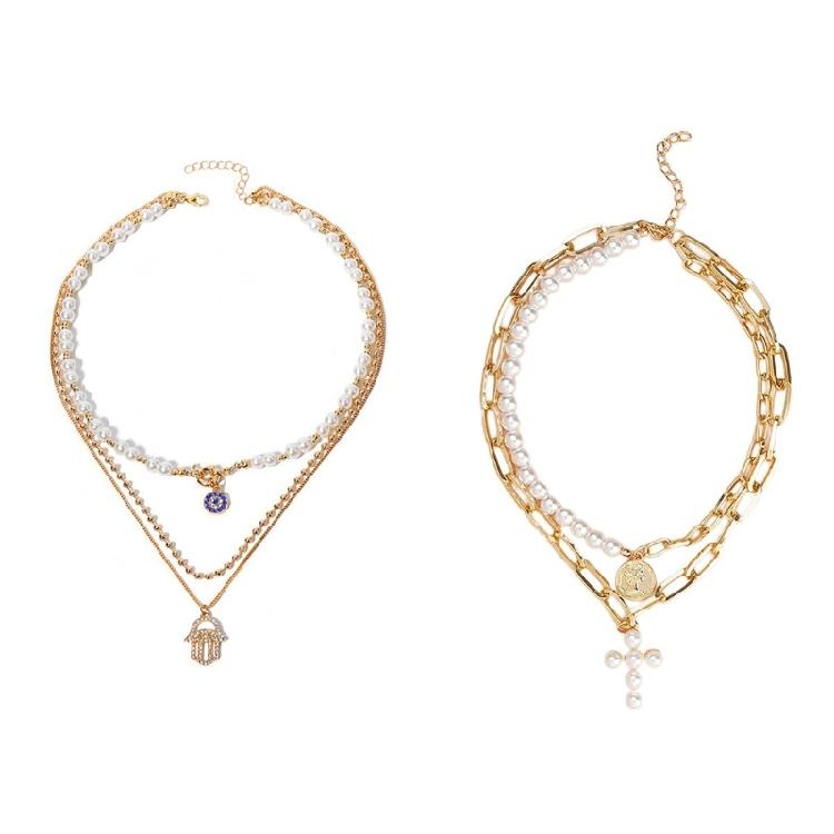 Fashionable Necklace Multiple Layer Necklace Elegant Party Necklace Alloy Texture Trendy Fashion Jewelry for Daily Party
