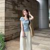 Korean Lace-Up Short Sleeve T-Shirt - Women's 2026 Spring/Summer New Sweet Style