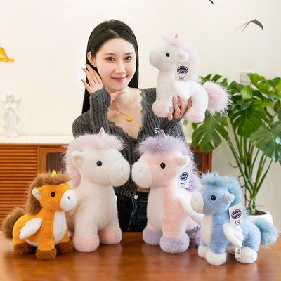 Simulation Niedliche Pony-Puppe Einhorn-Puppe Plüschtier Kinder Beruhigende Stoffpuppe Mädchen Geschenk