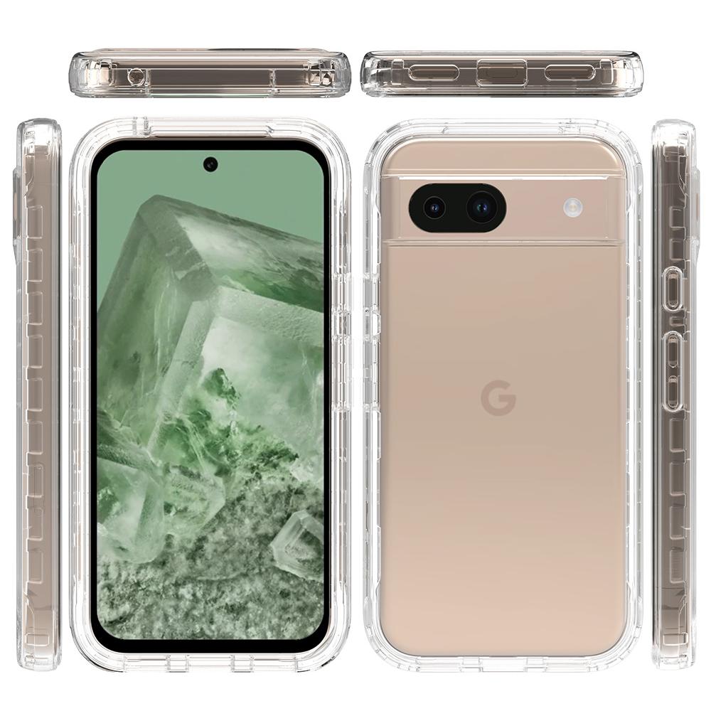 For Google Pixel 8a Case Built-In PET Screen Protector PC+TPU Full Body Shockproof Phone Cover