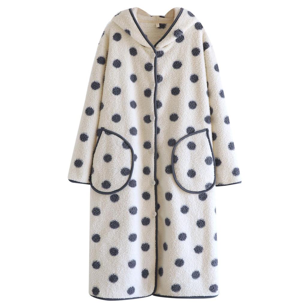 Hooded Flannel Nightgown: Thick, Warm & Casual Pajamas for Spring, Autumn & Winter
