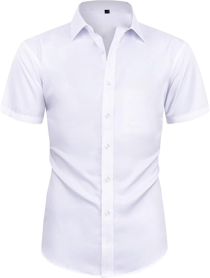 Four-sided Stretch Dress Shirt Men's Slim-fitting Long-sleeved Solid Color Simple Men's Shirt Business Casual Men's Clothing