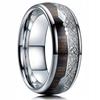 Wedding Ring Silver Signet Ring Steel Wood 241