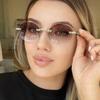 Sexy Small Frame Rimless Punk Sunglasses Women Luxury Brand Sun Glasses For Lady Frameless Eyewear Uv400 Glasses