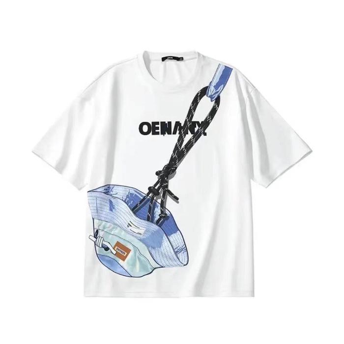 

Трендовый комплект для пар: кепка Lightning King с карманом на молнии и футболка с коротким рукавом свободного кроя 3XL белый