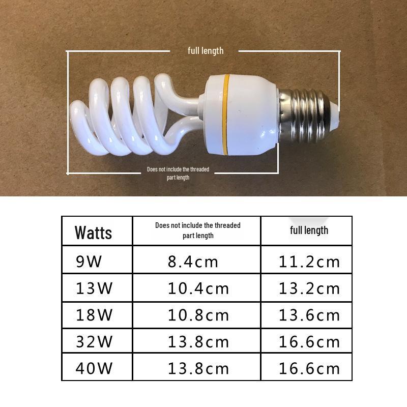 Spiral Energy-Saving Light Bulb, E27 Screw Base, Super Bright Indoor White Light, Available in 9W/13W/18W/32W/40W.