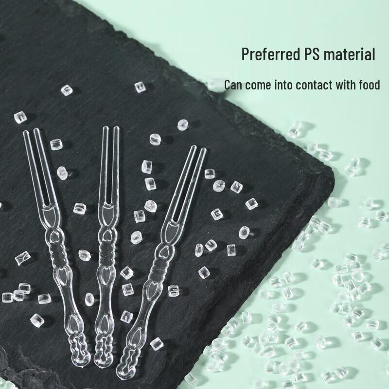 Meiliya Einweg-Obst- und Dessertgabeln aus lebensmittelechtem Kunststoff