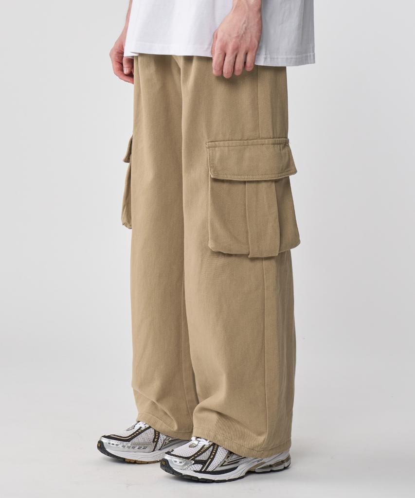 UNTAPPED STUDIO [2Pack] Single-Pleat 7-Count Cotton Wide Cargo Pants 3 Colors