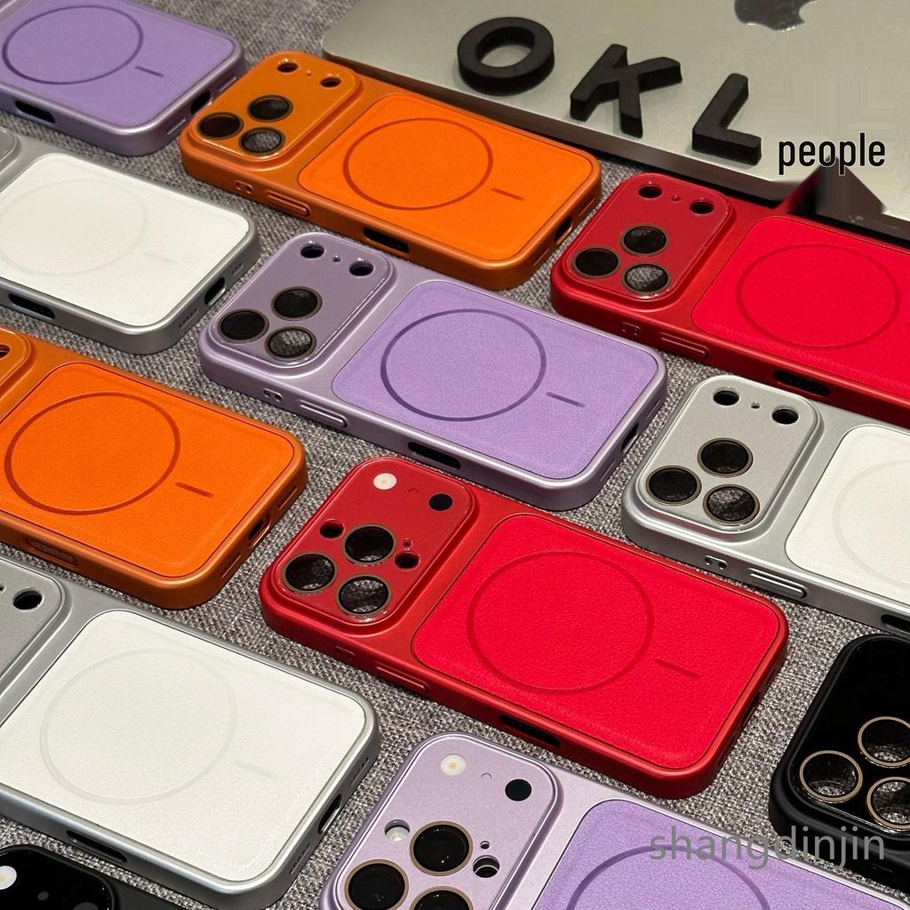 Large Lychee Texture Magnetic Phone Case for iPhone 17, Compatible with 13, 14, 15, 16 Pro Max - Full Coverage.