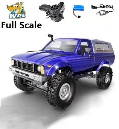 C64-1 New WPL RC CAR 1/16 2.4G Full Scale 4WD Adults Climbing Car Off Road Vehicle C24 Pickup Truck Remote Control Boy Model Toy