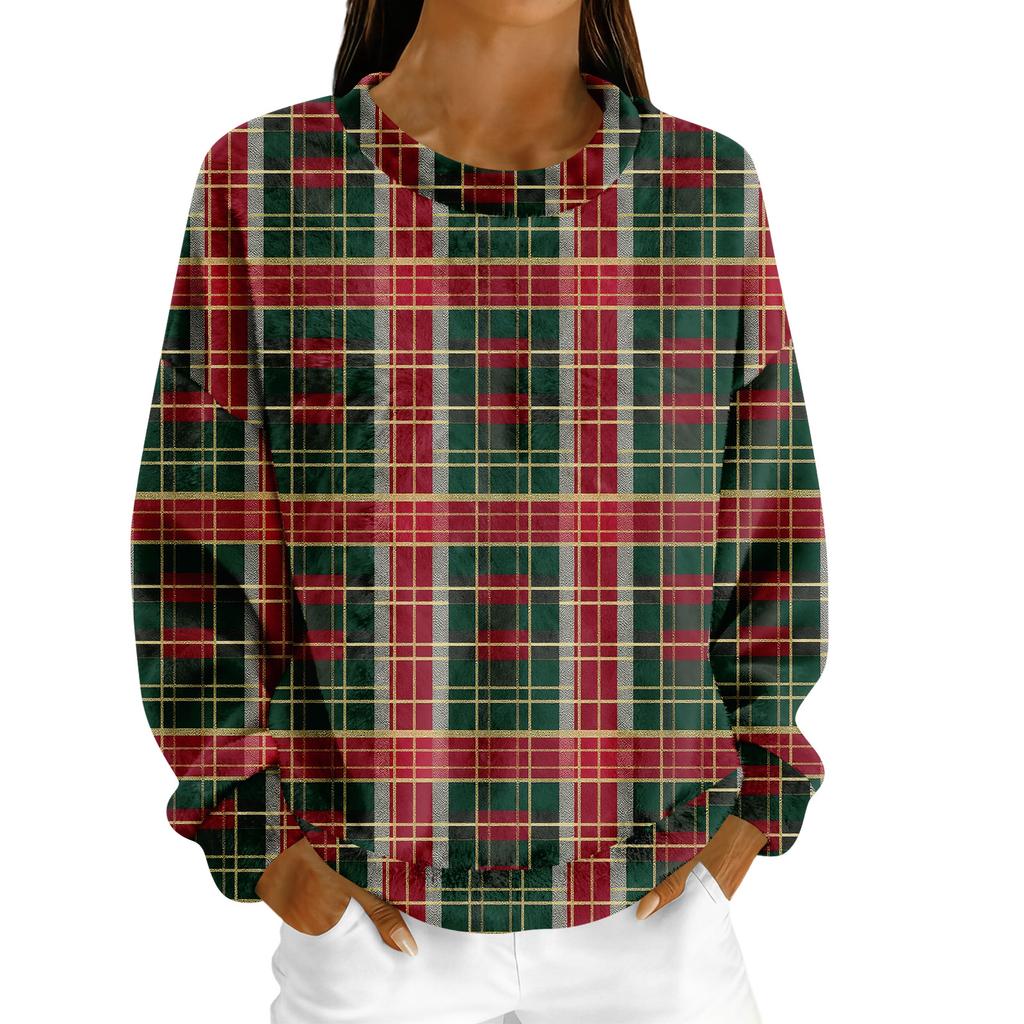 Women's Fleece Hoodie Long-Sleeve Round  Neck Casual Comfortable Loose-Fit Lightweight Women's Hoodie