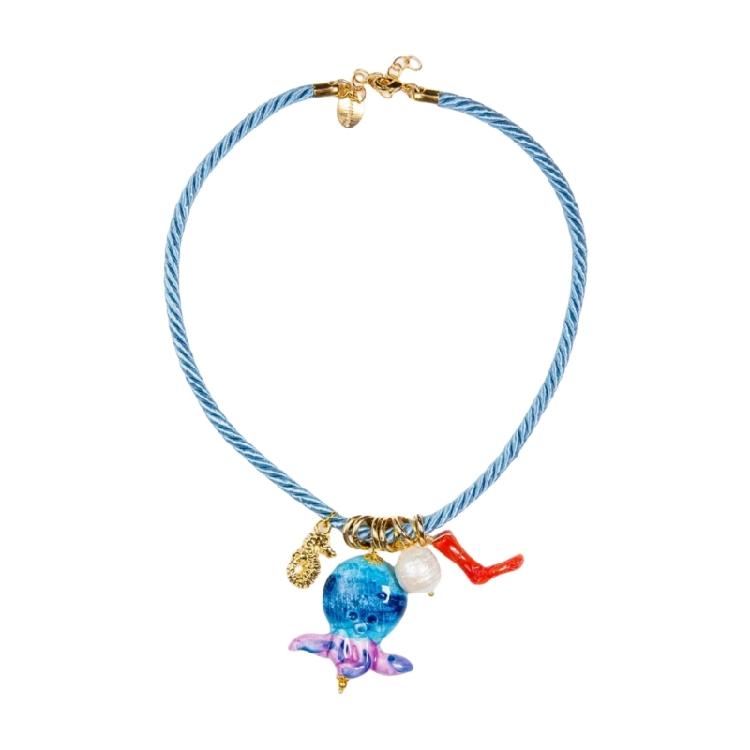 Versatile Oceanics Resin Pendant Necklace Adjustable Chain Designs Ideal for Swimwears and Holiday Accessories