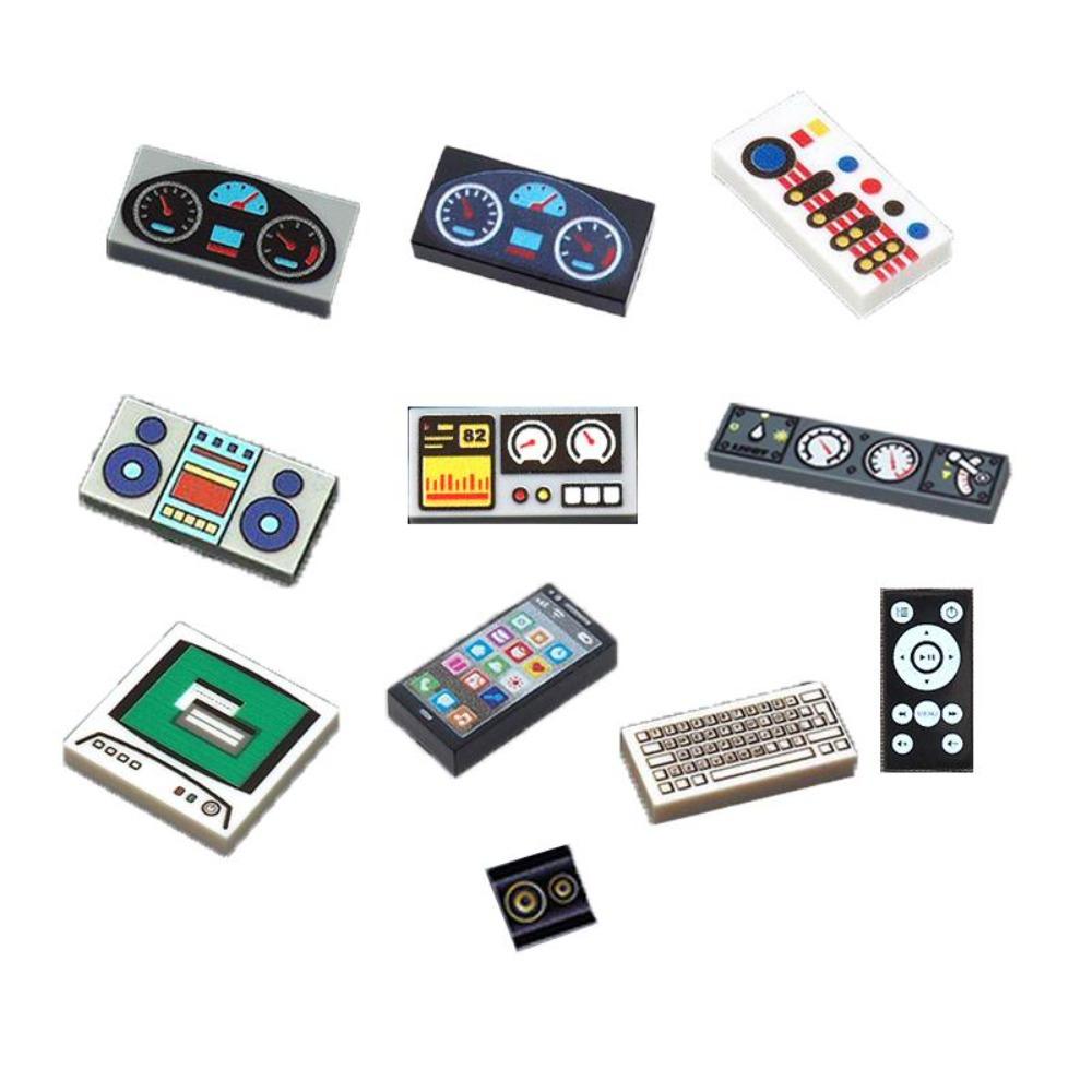 City Building Blocks Accessories Dashboard Audio Computer Control Center Radar Keyboard Mobile Phone Model Mini Brick Toy R054