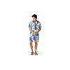 Greciilooks Mens Rayon Night Dress Regular Fit Men' CoOrd Set (Sky, XxLarge)