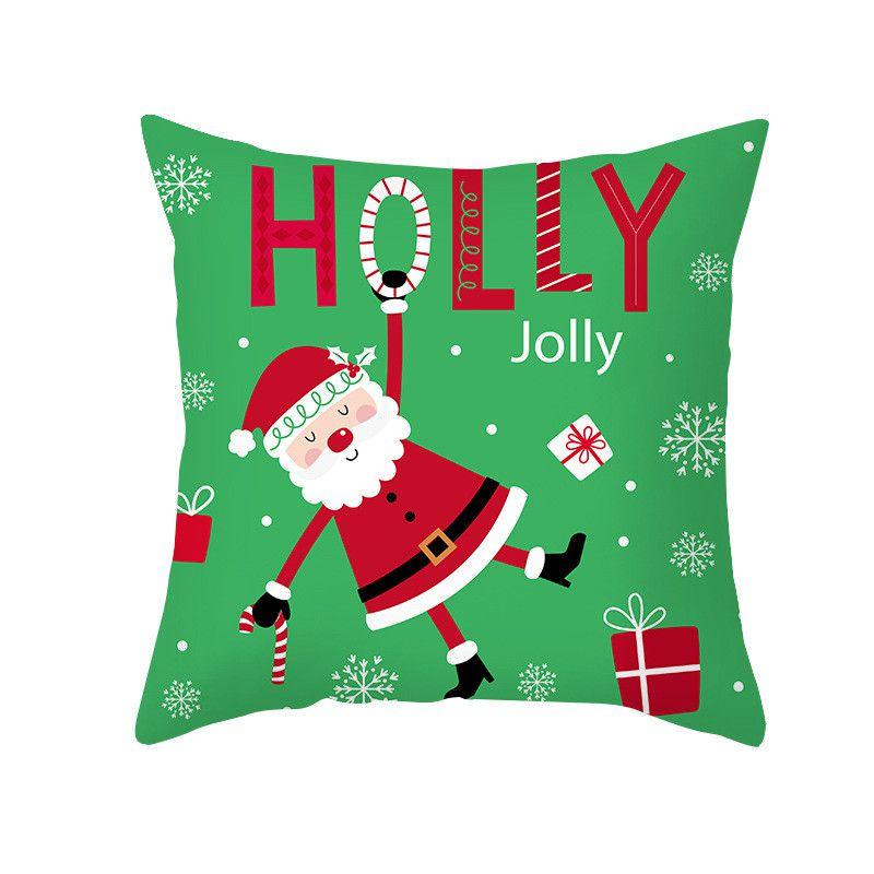 Luxuriously Soft 18 Inch Merry Christmas Cushion Cover With Santa Claus And Holiday Colors