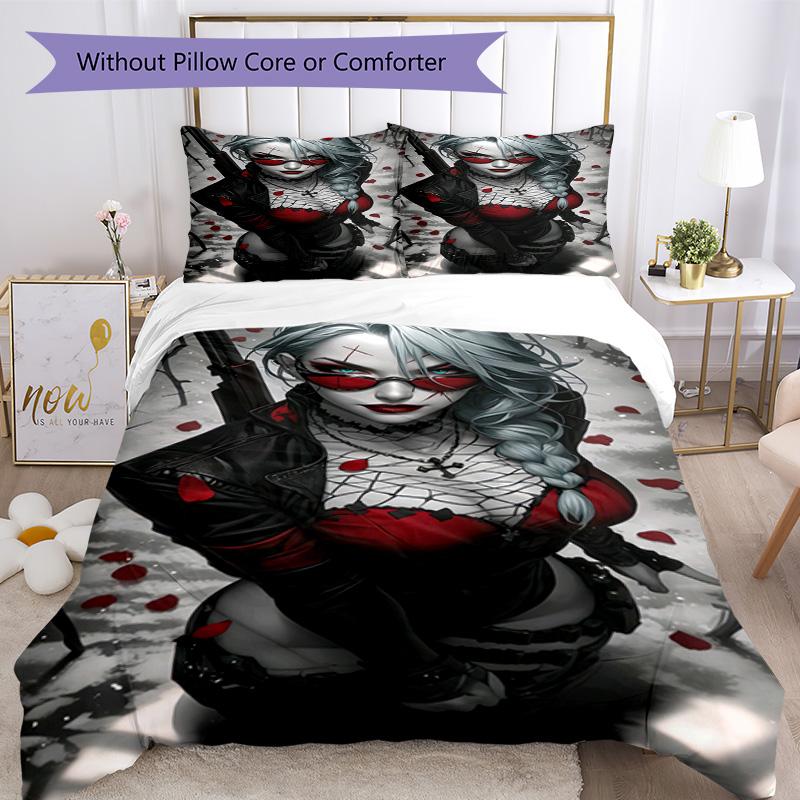Gotisches Bettwäsche-Set Atmungsaktiver Bettbezug mit Kissenbezügen Dekorative Bettwäsche für Schlafzimmer Heimdekoration Geburtstagsgeschenk