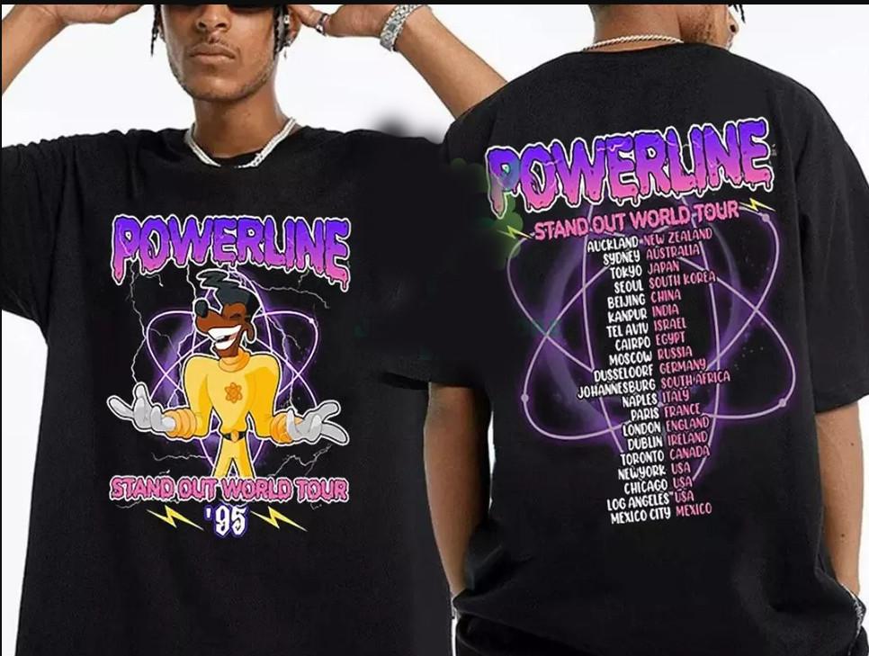 Vintage Powerline Stand Out World Tour 95 T-shirt size S-5XL XXL