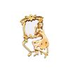Vintage Klassisch Damen Herren Eleganter Schminktisch Spiegel Broschen Anstecknadeln Goldfarbe Metall Retro Barock Abzeichen Schnalle Für Frau
