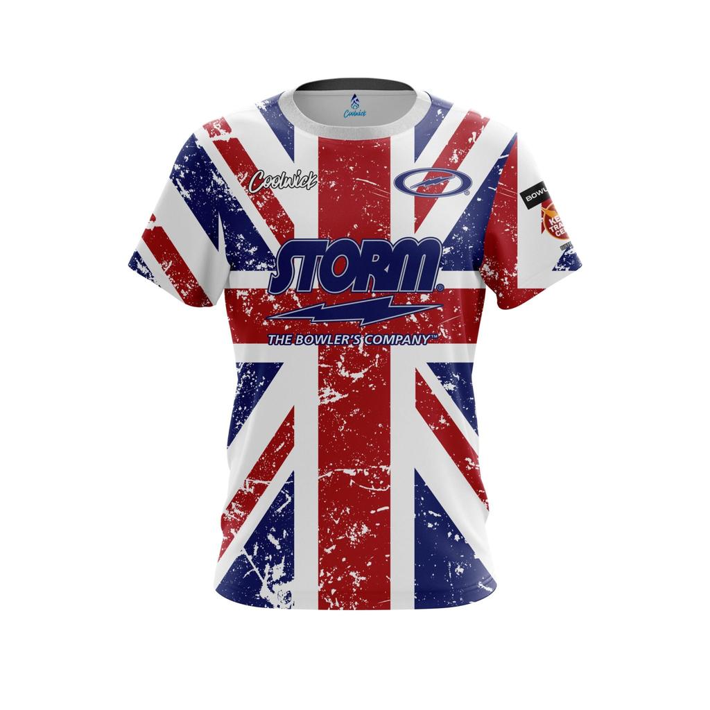 New  Coolwick Storm Bowling Jersey Black Lightning Logo Short Sleeve Performance T-Shirt Pro Player Fan Casual Sports Tee
