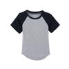 Women's Crew Neck Short Sleeve Top Slim Fit Casual Raglan Tee Fashion Cropped Crop Top