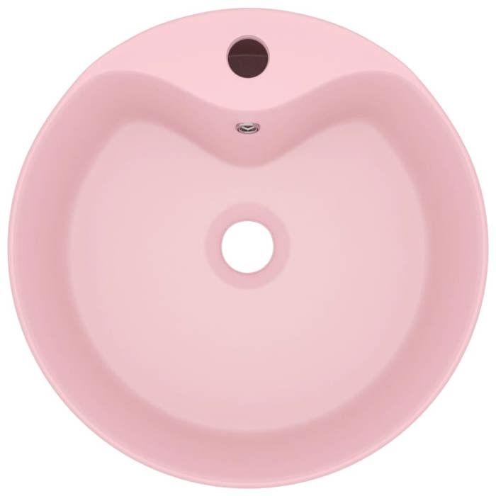 VidaXL Luxury Washbasin with Overflow Countertop Basin Toilet Hand Wash Basin Bathroom Cosmetic Room Home Pink 147032