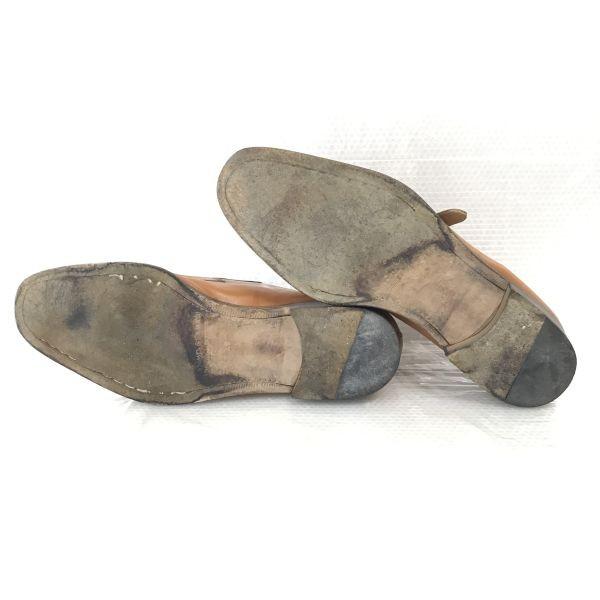 Hergestellt in Italien Massimo Germani Leder McKay-Methode Monk Strap U-Tip Moc Braun Größe 46 27.5-28.0 Business-Kleiderschuhe(GEBRAUCHT)