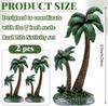 2 Pcs 9.5' Mini Realistic Artificial Palm Trees for Nativity Scene Tabletop Decor