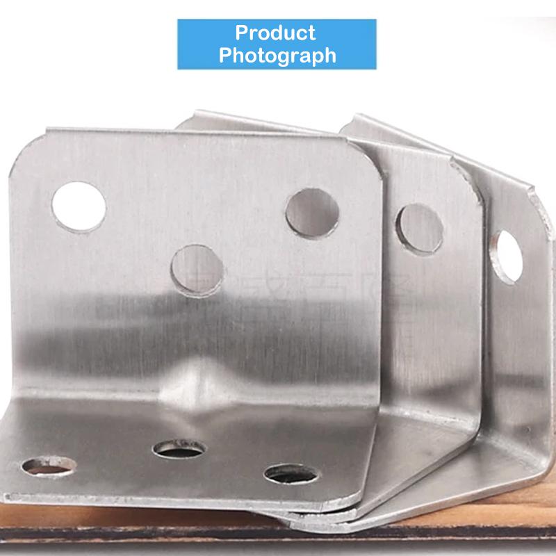 10Pcs Thickened Stainless Steel Triangle Bracket Fixed 90 Degree Right Angle Partition Furniture Hardware Connector Accessories