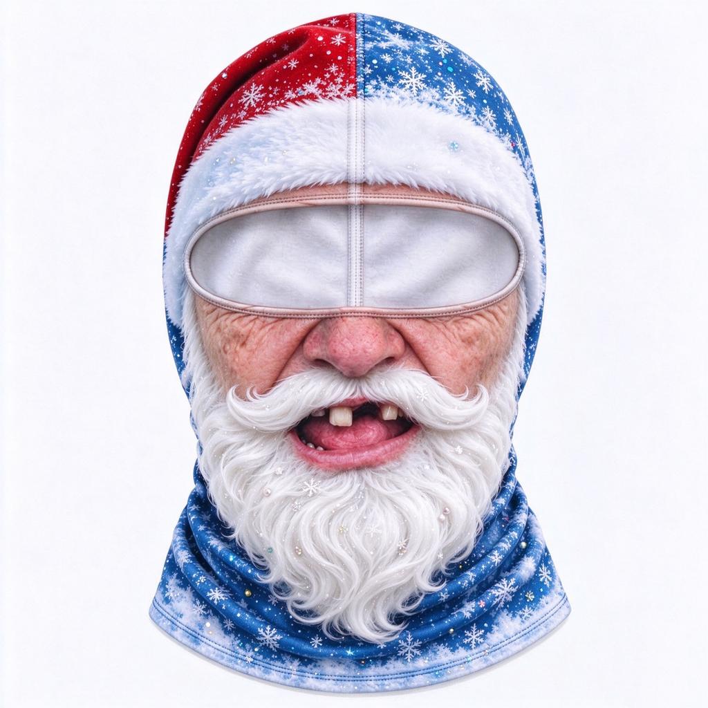 Novelty Old Man Print 3D Full Face Ski, Windproof Winter, Sunglasses Not Included