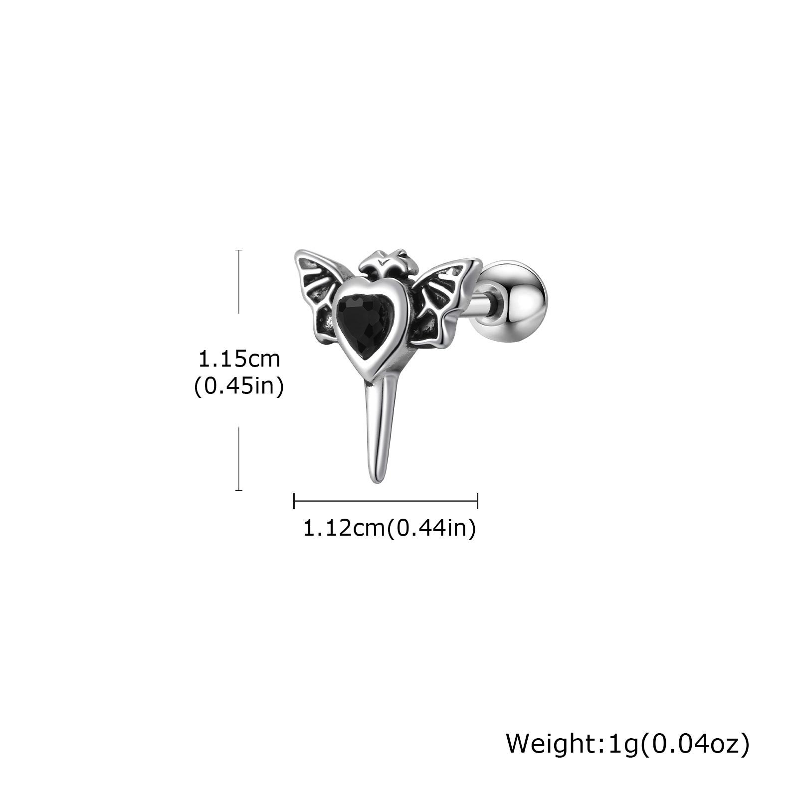 

Vnox Heart-Shaped Zircon Stone Wing Earrings for Men Boys, Wing Shaped Screw Back Stud Earrings, Stainless Steel Jewelry Gifts