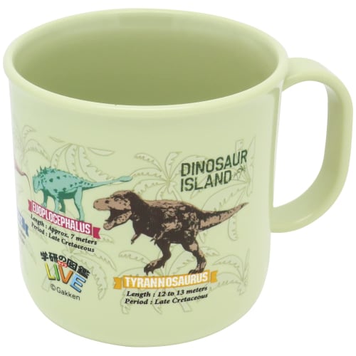 OSK Gakken Illustrated Book LIVE Plastic Cup, 200ml, Made in Japan, Dishwasher and Microwave Safe, with Handle, Stylish and Cool Antibacterial Tumbler