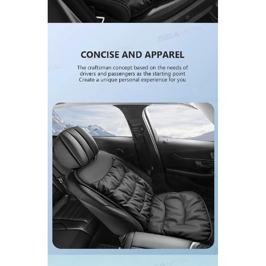 SEAMETAL Leatherette Car Seat Cushion Seat Cover Front/Backrest Breathable Seat Protector Mat Pad for Car Interior Accessories