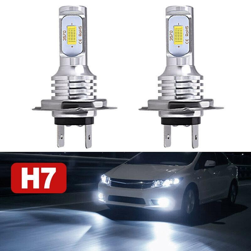 Dustproof LED Headlights Super Bright Replacement Parts Car 2Pcs H7 8000LM
