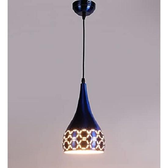 Kovové vyřezávané závěsné světlo stropní závěsné svítidlo, 6" malé, modré, balení po 2