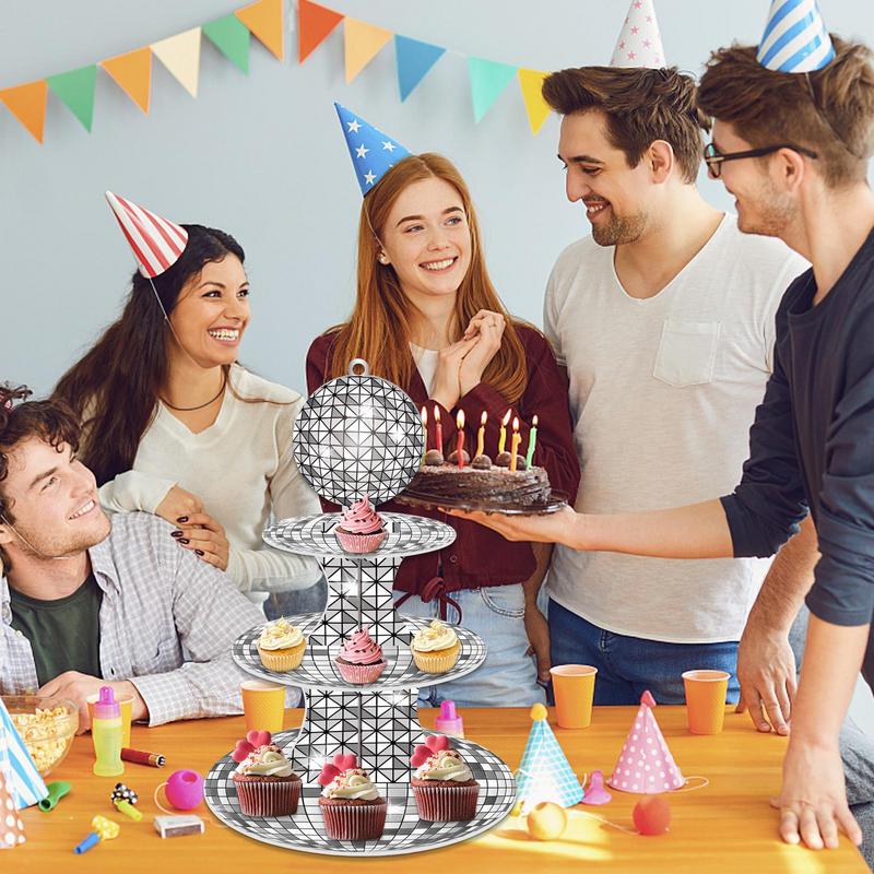 Cardboard Cupcake Tower 3 Layer Cake Cardboard Display Holder Cupcake Stands Cupcake Display Holder Silver Spotlight Pattern