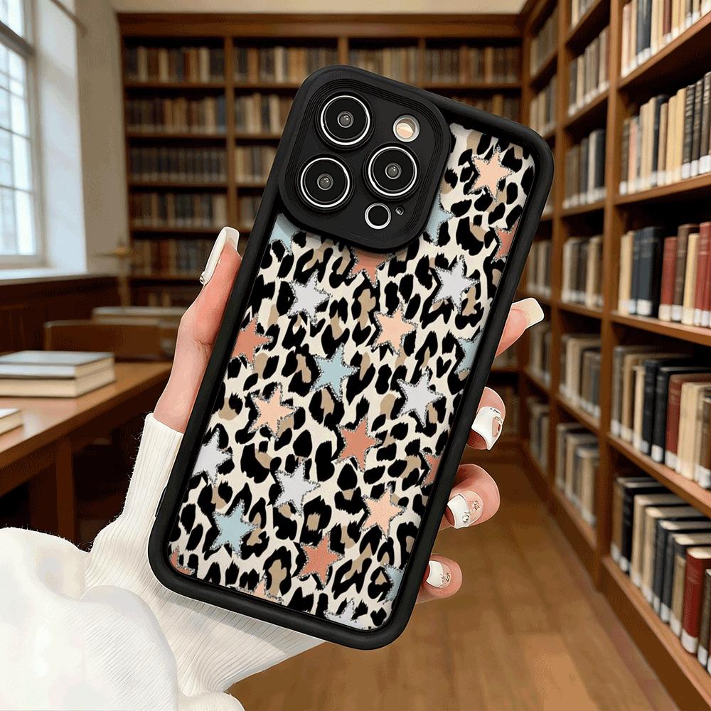 Leopard Print Star Pattern Shockproof Soft Phone Case For Xiaomi Redmi Note 15 14 13 12 11 10 9 8 Pro Anti-Slip Anti-Fall Cover