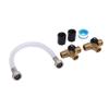 RV Water Heater Bypass Kit 12 Inch Reinforced Hose 1 2 NPT Brass Tee Valves Pipe Fittings and Sealing Tape Set