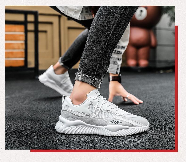 2024 Korean-Style Breathable Mesh Men's Running Shoes – Versatile White Forest Gump-Inspired Autumn Sneakers